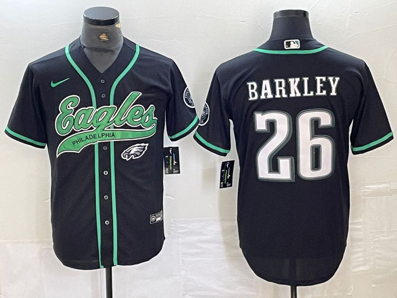 Men Philadelphia Eagles #26 Barkley Black 2024 Nike Co branded NFL Jersey style 3->philadelphia eagles->NFL Jersey